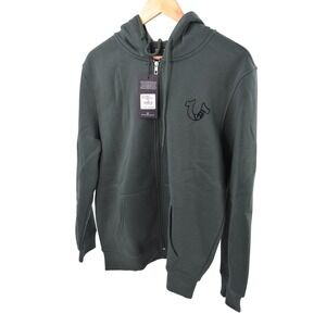 True Religion Sycamore Green Multi Logo Flock Full Zip Up Hoodie‎ - Men's Medium